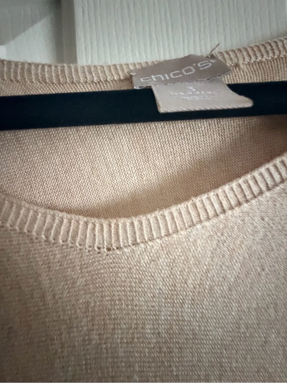 Chico's Soft Scoop Neck Sweater in Light Taupe